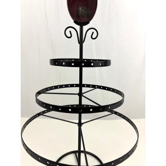 Metal Table Jewelry Organizer Earring Holder With Mirror Spinning - Picture 6 of 11